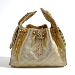 BNIB Chanel 26C Small Hobo Gold Metallic Grained Calfskin with Gold Hardware