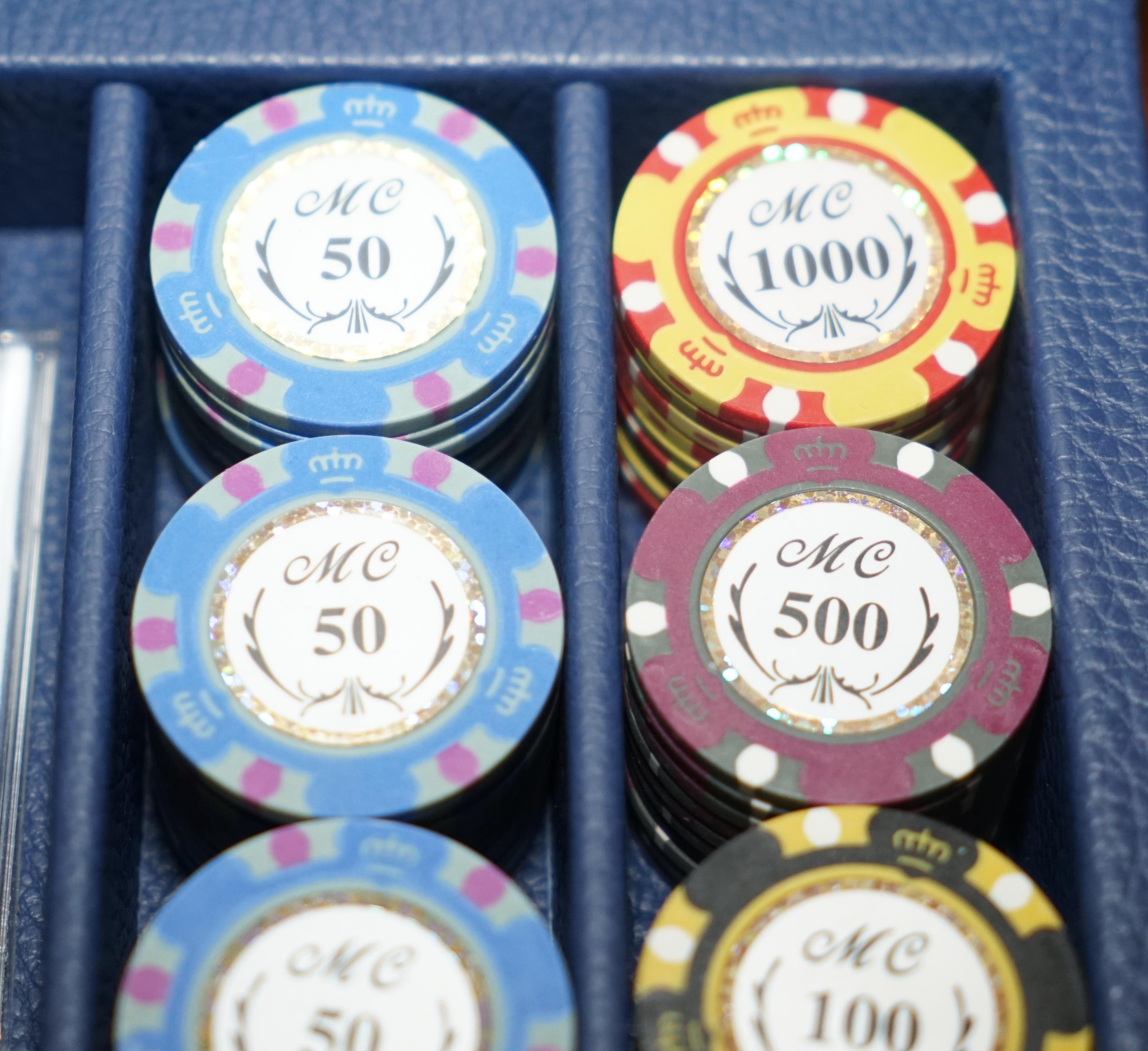 Bnib Hector Saxe Paris Conran Shop 240 Piece Casino Poker Chips Set Leather Case 11