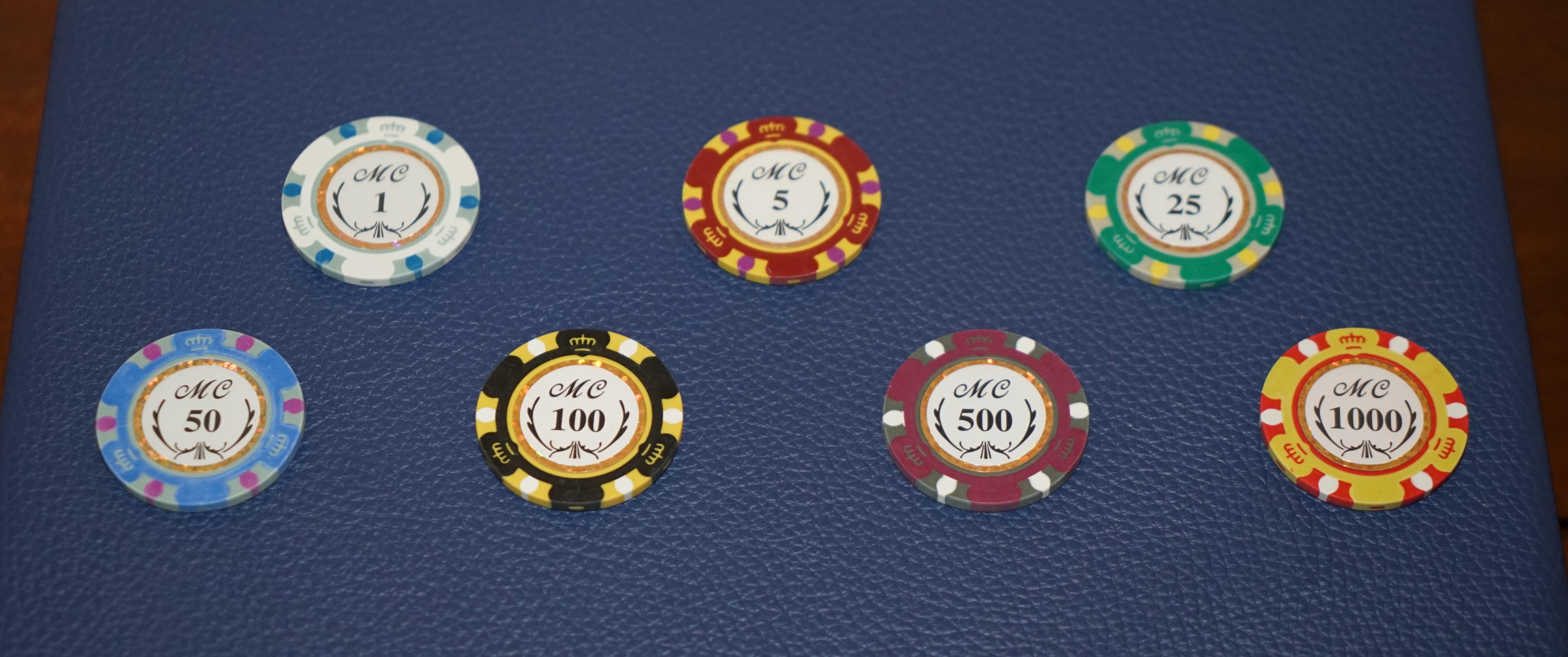 Bnib Hector Saxe Paris Conran Shop 240 Piece Casino Poker Chips Set Leather Case 12