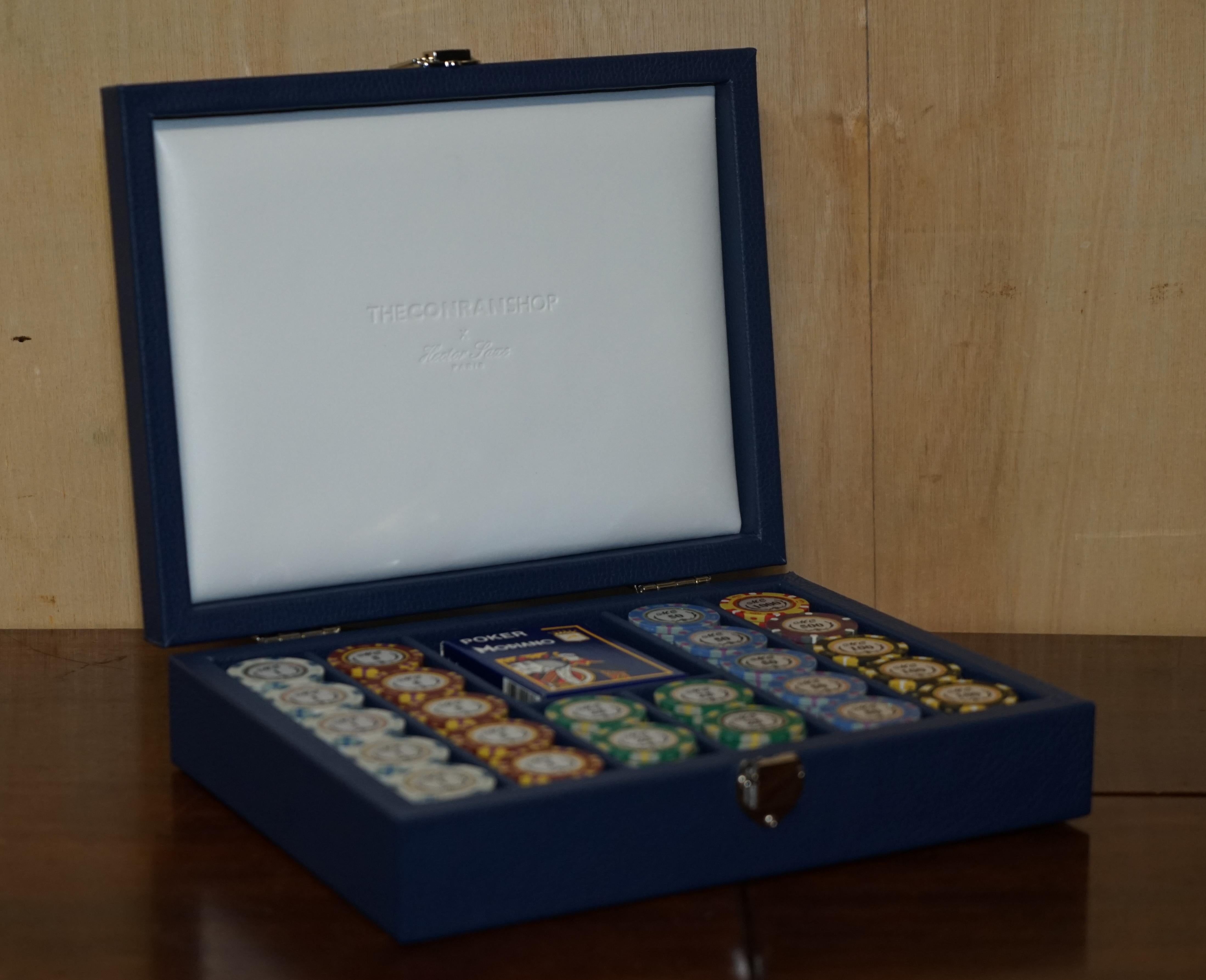 20th Century Bnib Hector Saxe Paris Conran Shop 240 Piece Casino Poker Chips Set Leather Case
