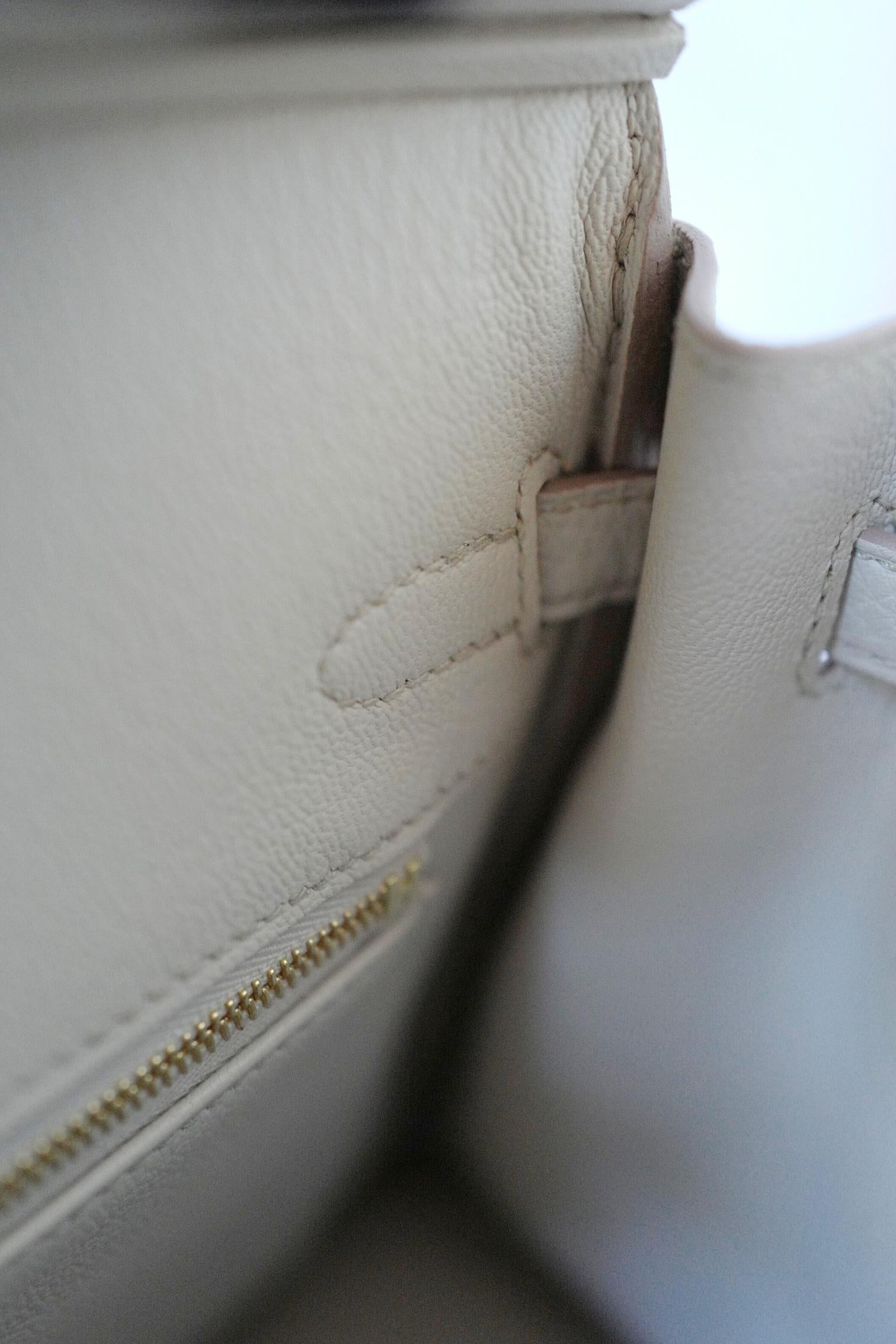 BNIB Bolso Hermès Birkin 25 Piel Beton Veau Togo con Herrajes Dorados K 2025 en venta 8