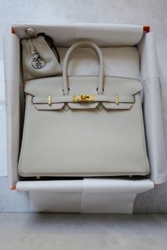 BNIB Hermès Birkin 25 Bag Beton Veau Togo Leather with Gold Hardware K 2025