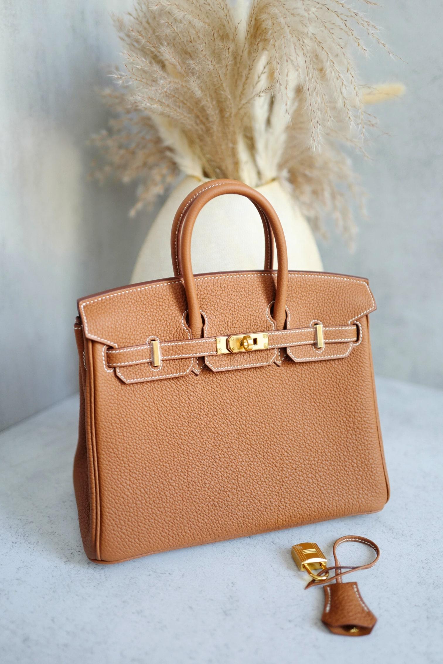 BNIB Hermès Birkin 25 Bag Gold Togo Leather with Gold Hardware en vente 14