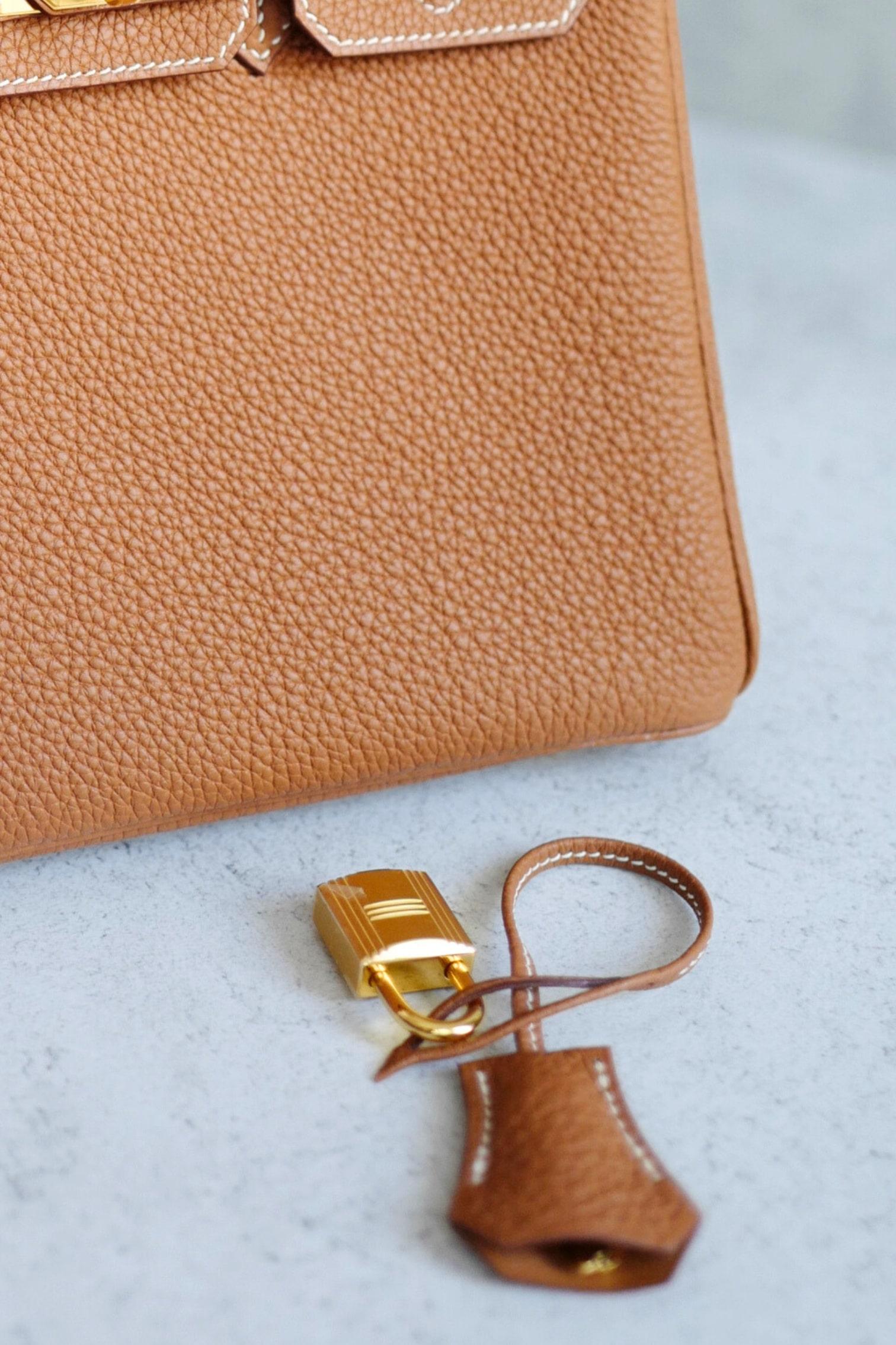 BNIB Hermès Birkin 25 Bag Gold Togo Leather with Gold Hardware en vente 15