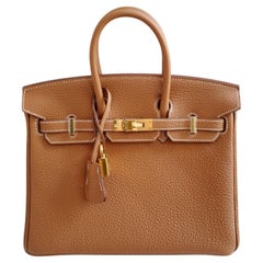 BNIB Hermès Birkin 25 Bag Gold Togo Leather with Gold Hardware
