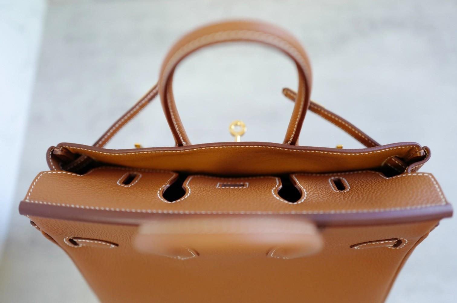 BNIB Hermès Birkin 25 Borsa in pelle Togo Oro con Hardware Oro Timbro K in vendita 11