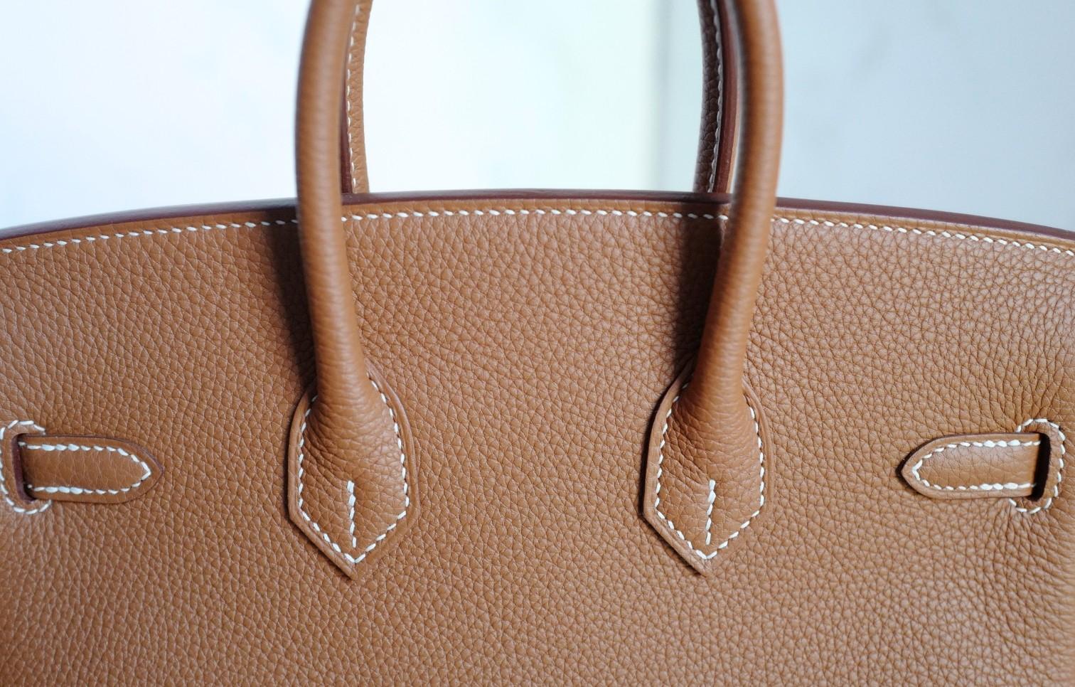 BNIB Hermès Birkin 25 Borsa in pelle Togo Oro con Hardware Oro Timbro K in vendita 13