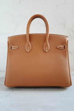 BNIB Hermès Birkin 25 Bag Gold Togo Leather with Gold Hardware Stamp K