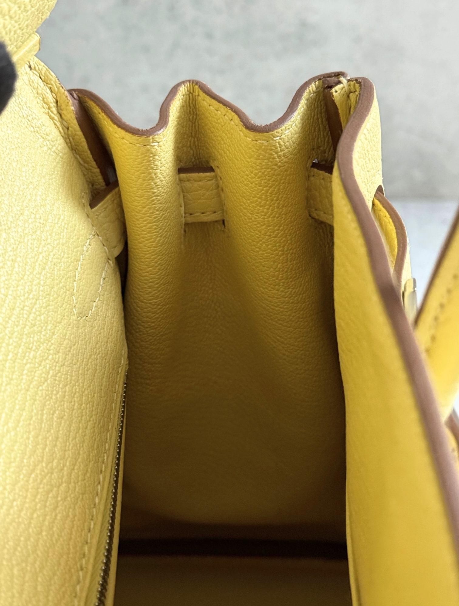 BNIB Hermès Birkin 25 Bag Jaune Poussin Togo Leather Palladium Hardware Stamp W en vente 5