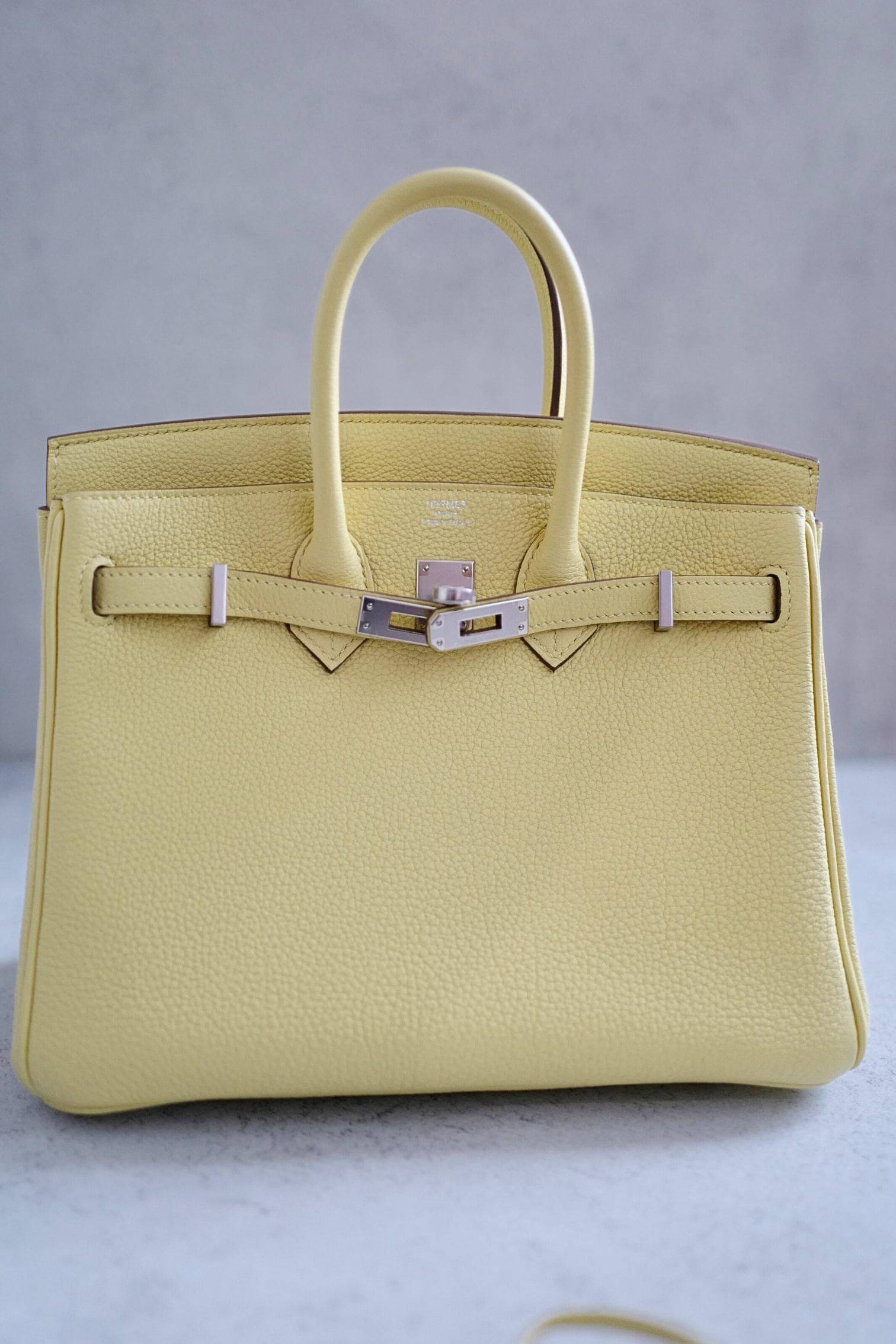 BNIB Hermès Birkin 25 Bag Jaune Poussin Togo Leather Palladium Hardware Stamp W en vente 10