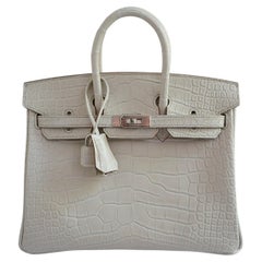 BNIB Hermès Birkin 25 Beton Matte Mississippiensis Alligator PHW 2025