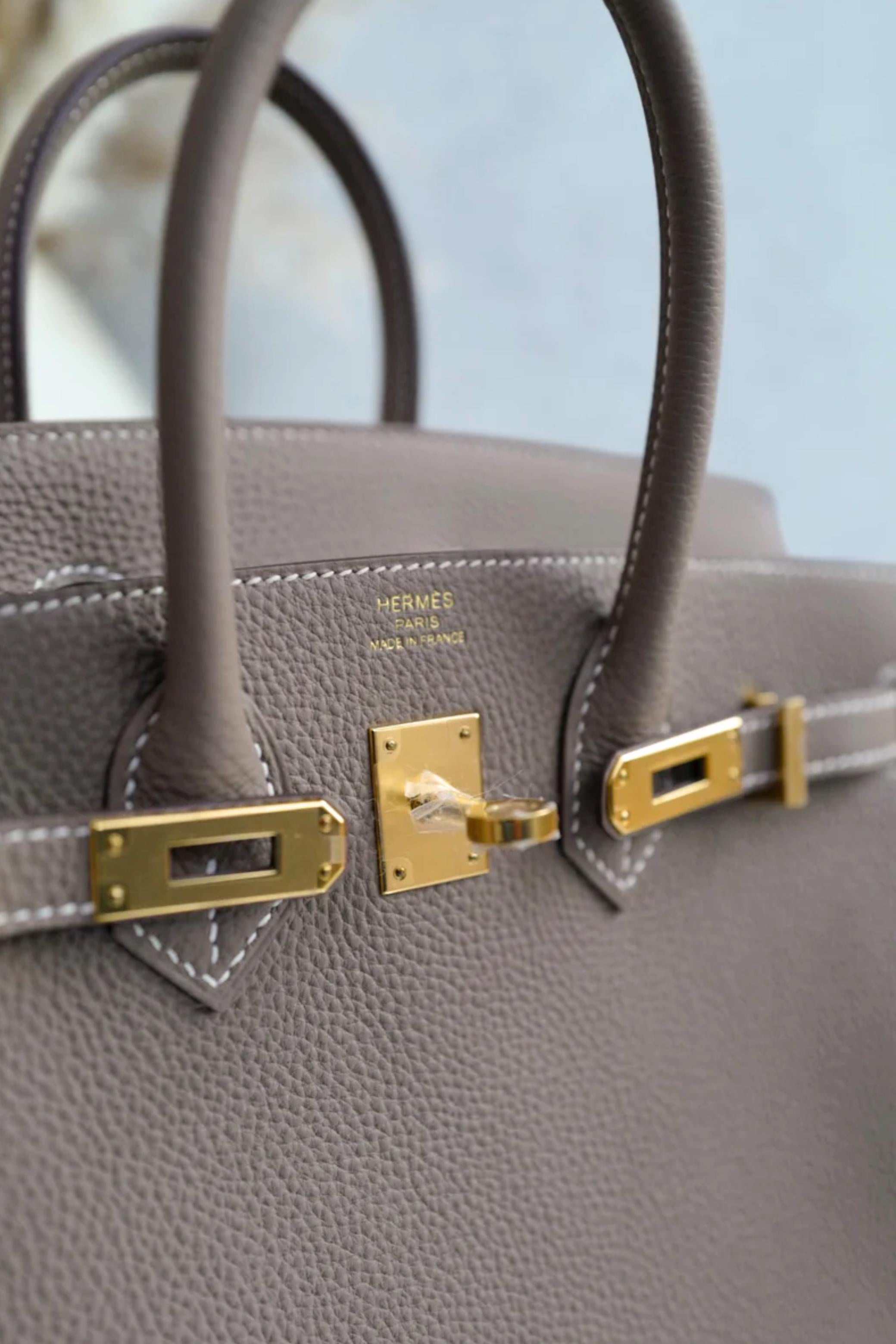 BNIB Hermès Birkin 25 Etoupe In Pelle Togo Con Hardware Oro Timbro 2025 6