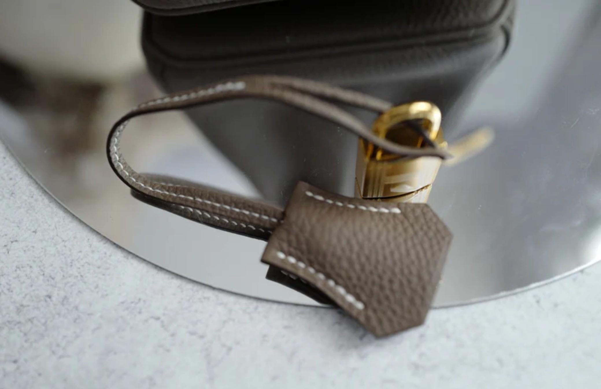 BNIB Hermès Birkin 25 Etoupe In Pelle Togo Con Hardware Oro Timbro 2025 7