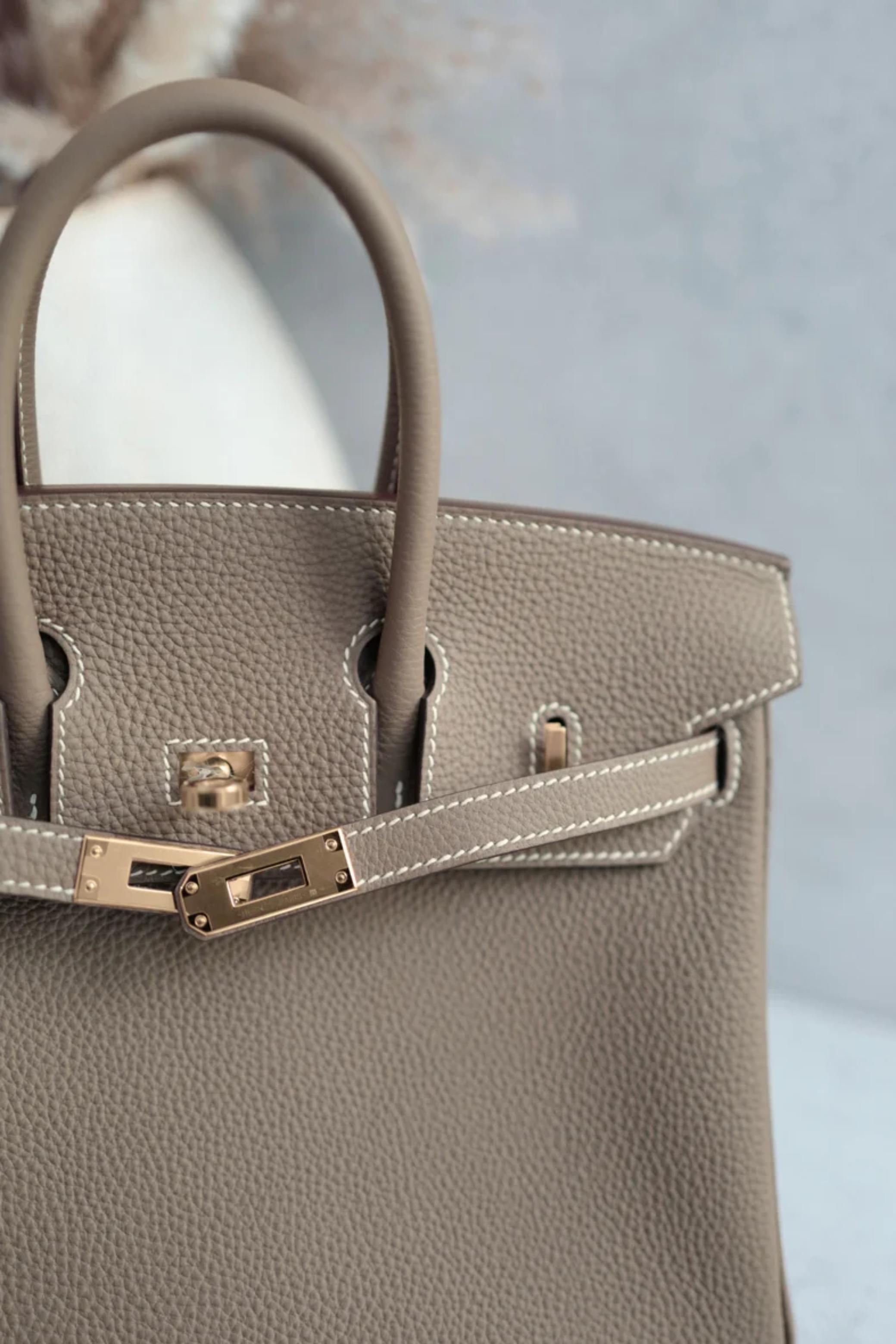 BNIB Hermès Birkin 25 Etoupe In Pelle Togo Con Hardware Oro Timbro 2025 12