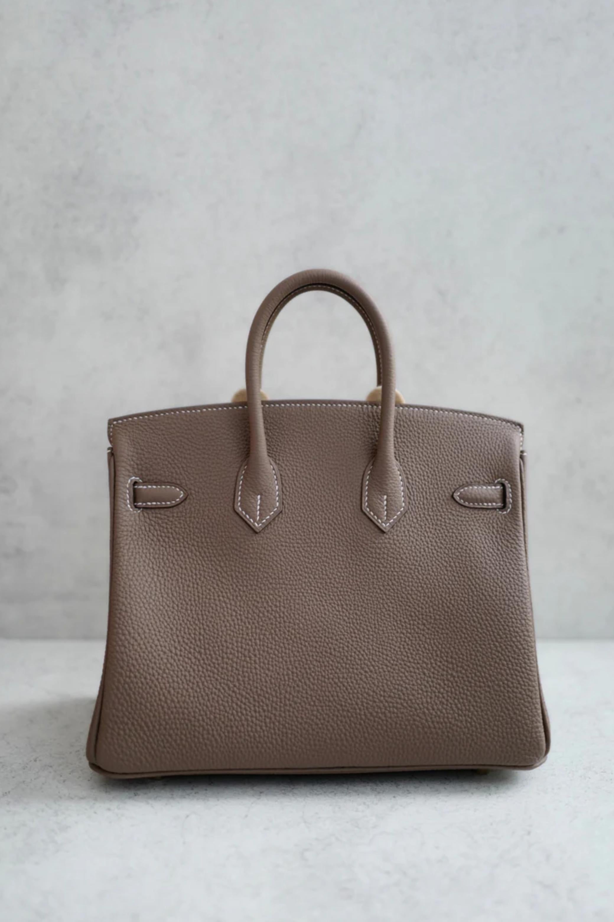 Marrone BNIB Hermès Birkin 25 Etoupe In Pelle Togo Con Hardware Oro Timbro 2025