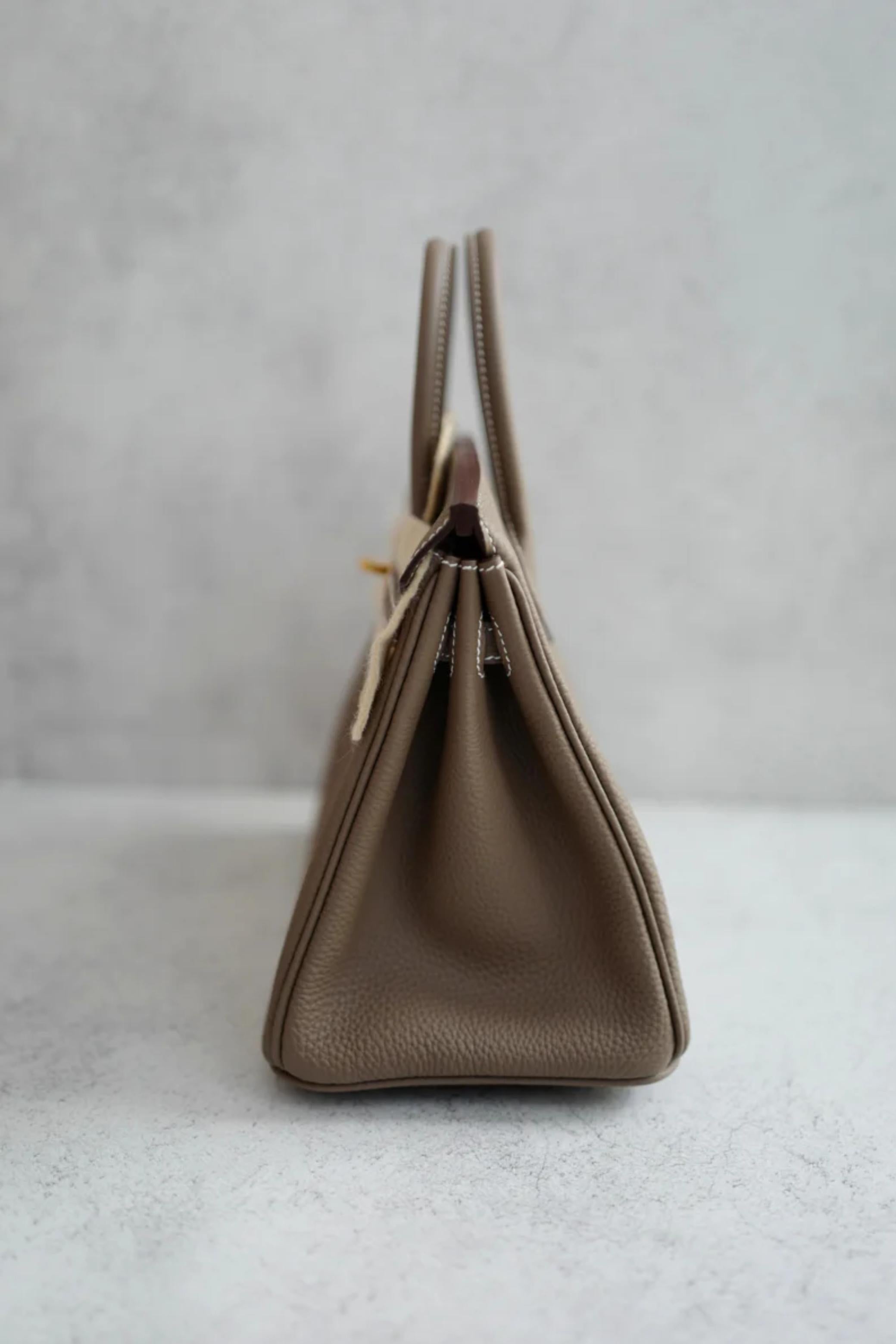 Donna BNIB Hermès Birkin 25 Etoupe In Pelle Togo Con Hardware Oro Timbro 2025