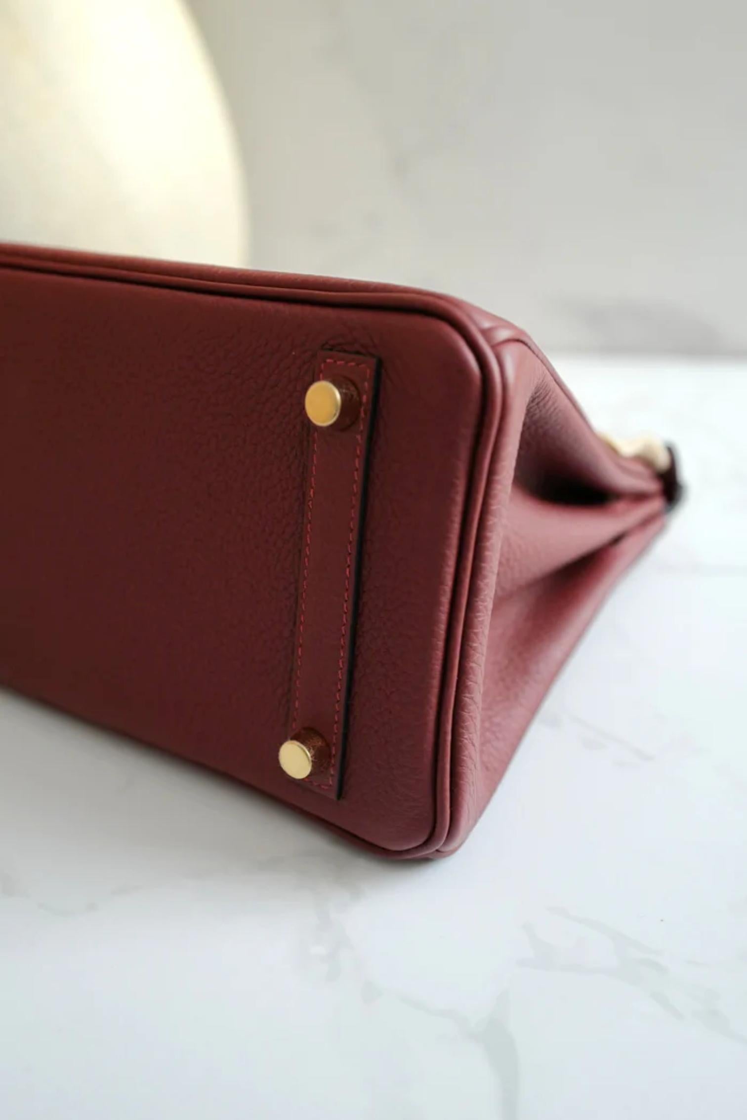 BNIB Hermes Birkin 25 Rouge H Togo Gold Hardware K For Sale 7