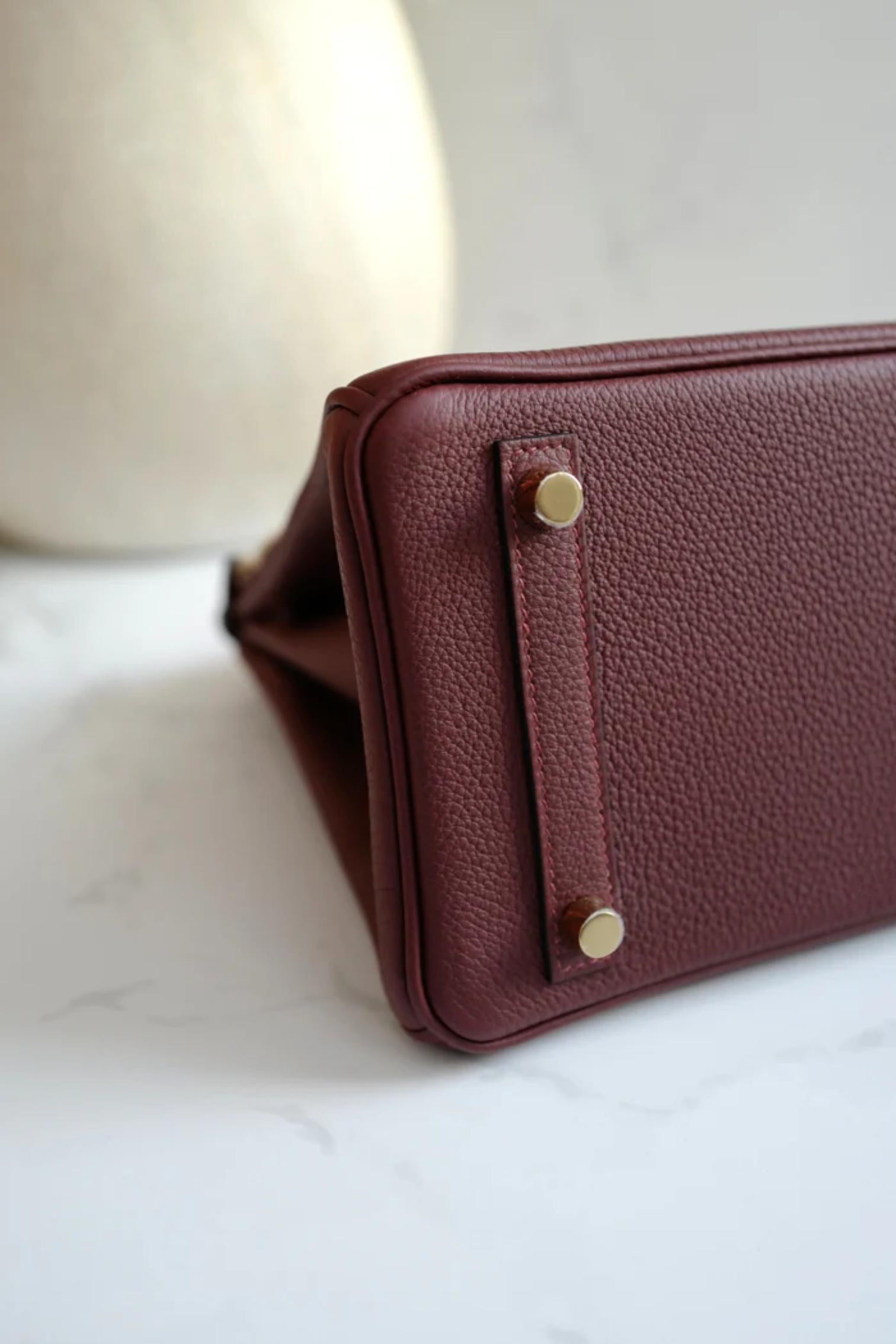 BNIB Hermes Birkin 25 Rouge H Togo Gold Hardware K For Sale 8