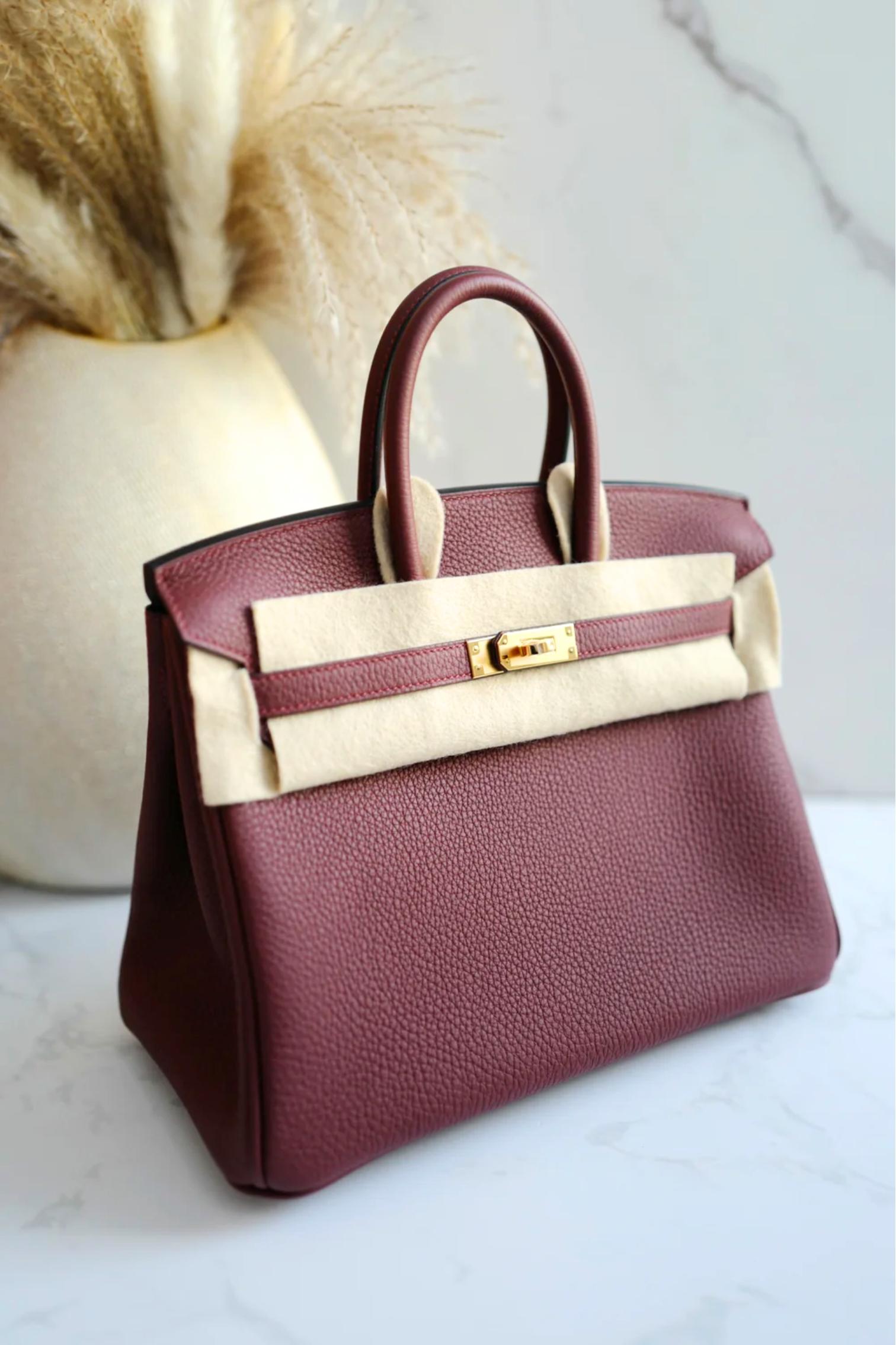 BNIB Hermes Birkin 25 Rouge H Togo Gold Hardware K For Sale 9