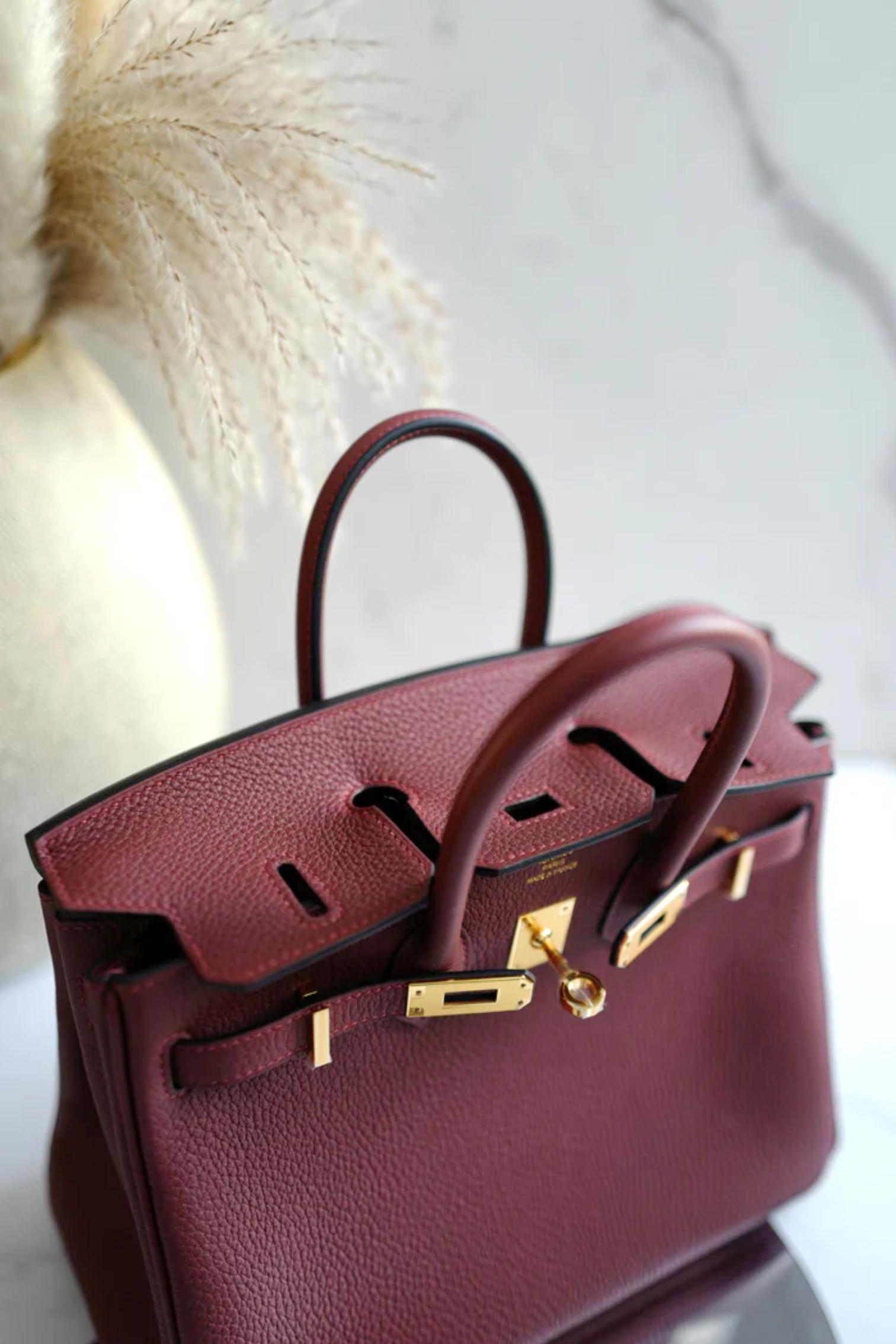 BNIB Hermes Birkin 25 Rouge H Togo Gold Hardware K For Sale 11