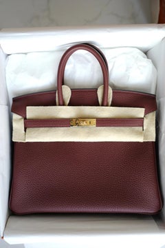 BNIB Hermes Birkin 25 Rouge H Togo Gold Hardware K