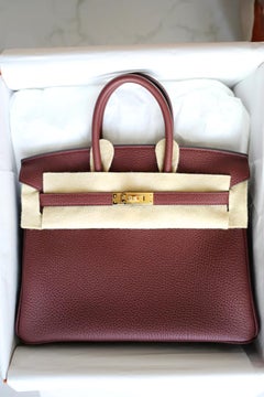 BNIB Hermes Birkin 25 Rouge H Togo Gold Hardware K
