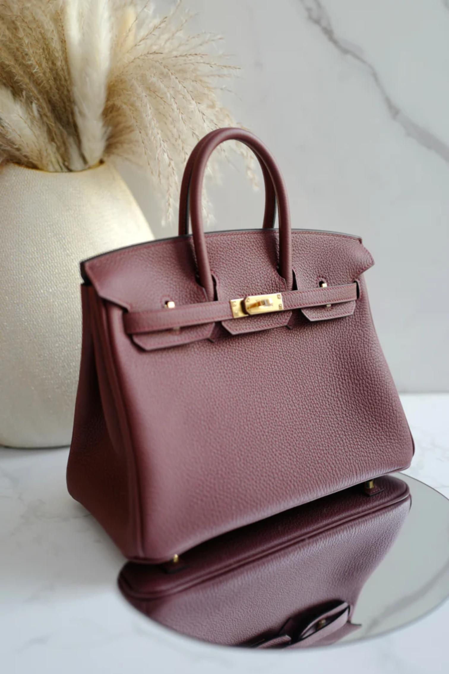 BNIB Hermes Birkin 25 Rouge H Togo Gold Hardware K For Sale 15