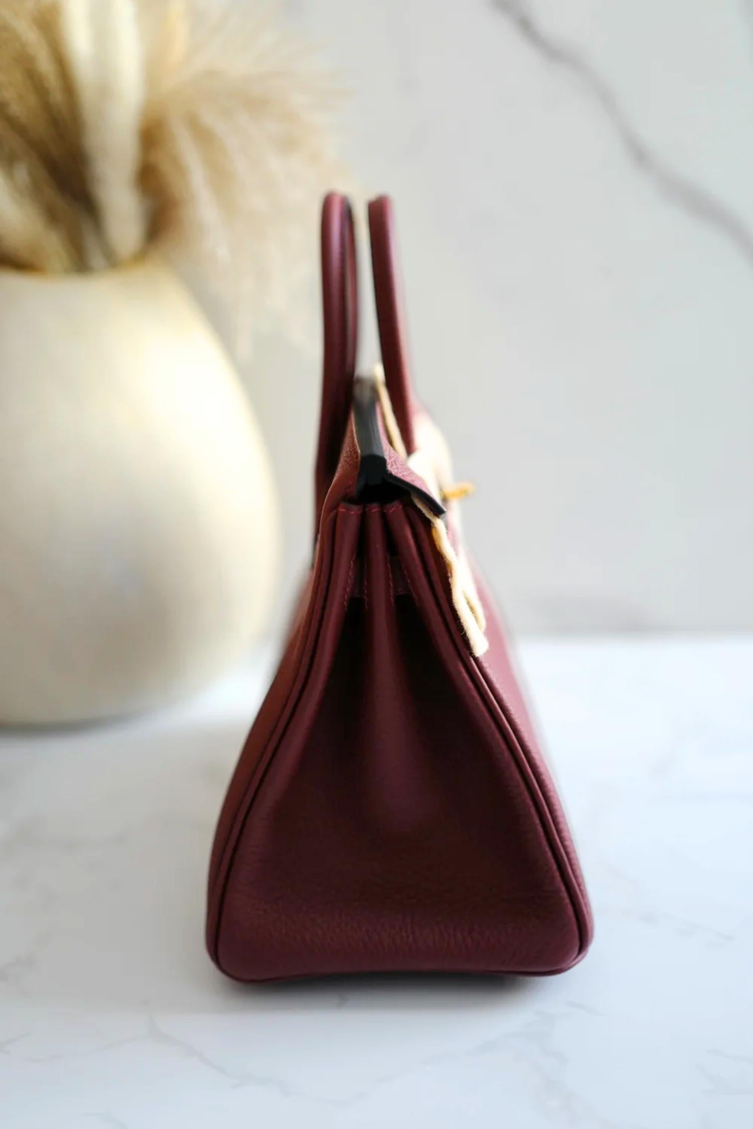 BNIB Hermes Birkin 25 Rouge H Togo Gold Hardware K In New Condition For Sale In Forest Park, GA