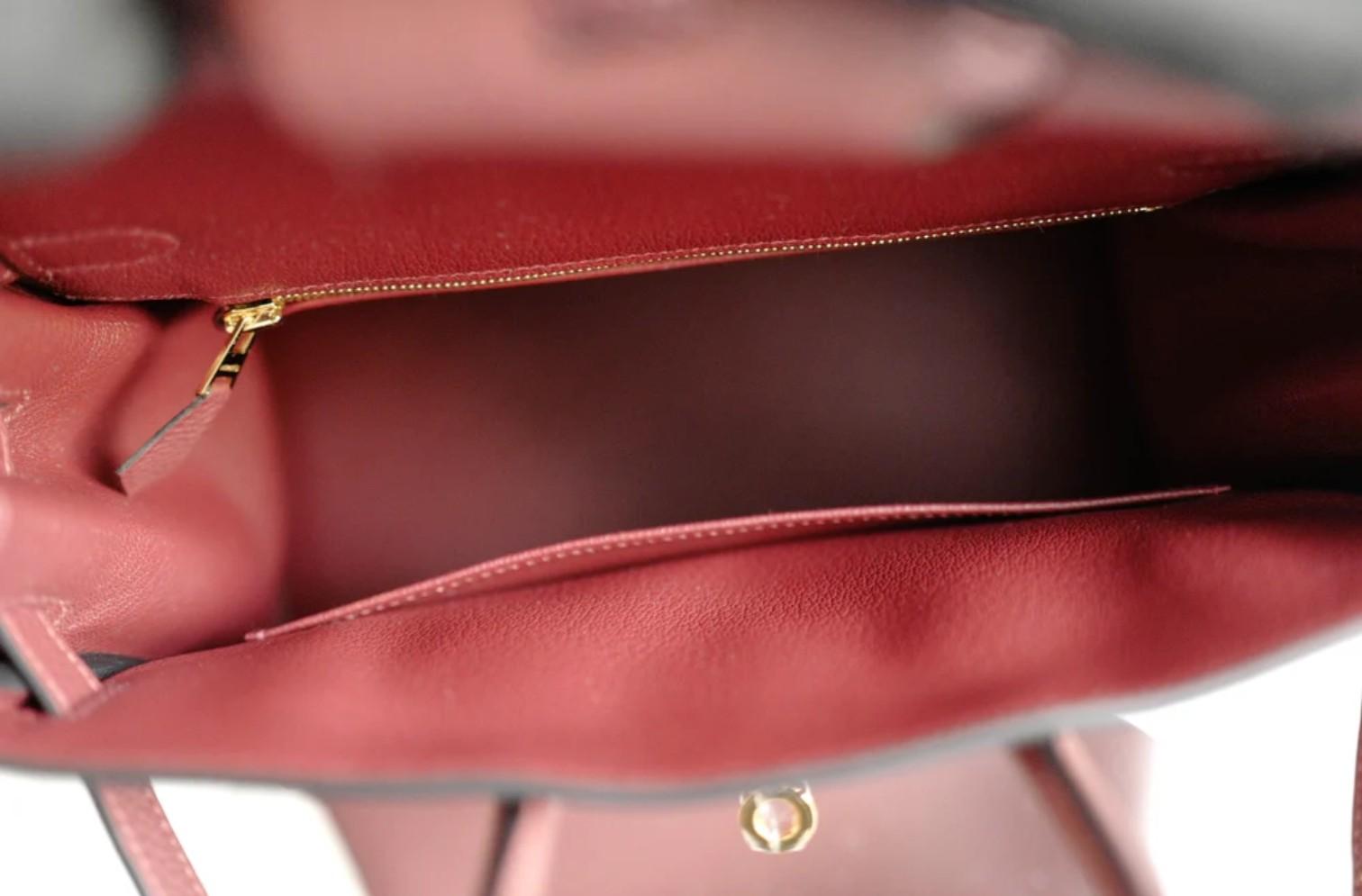 BNIB Hermes Birkin 25 Rouge H Togo Gold Hardware K For Sale 2