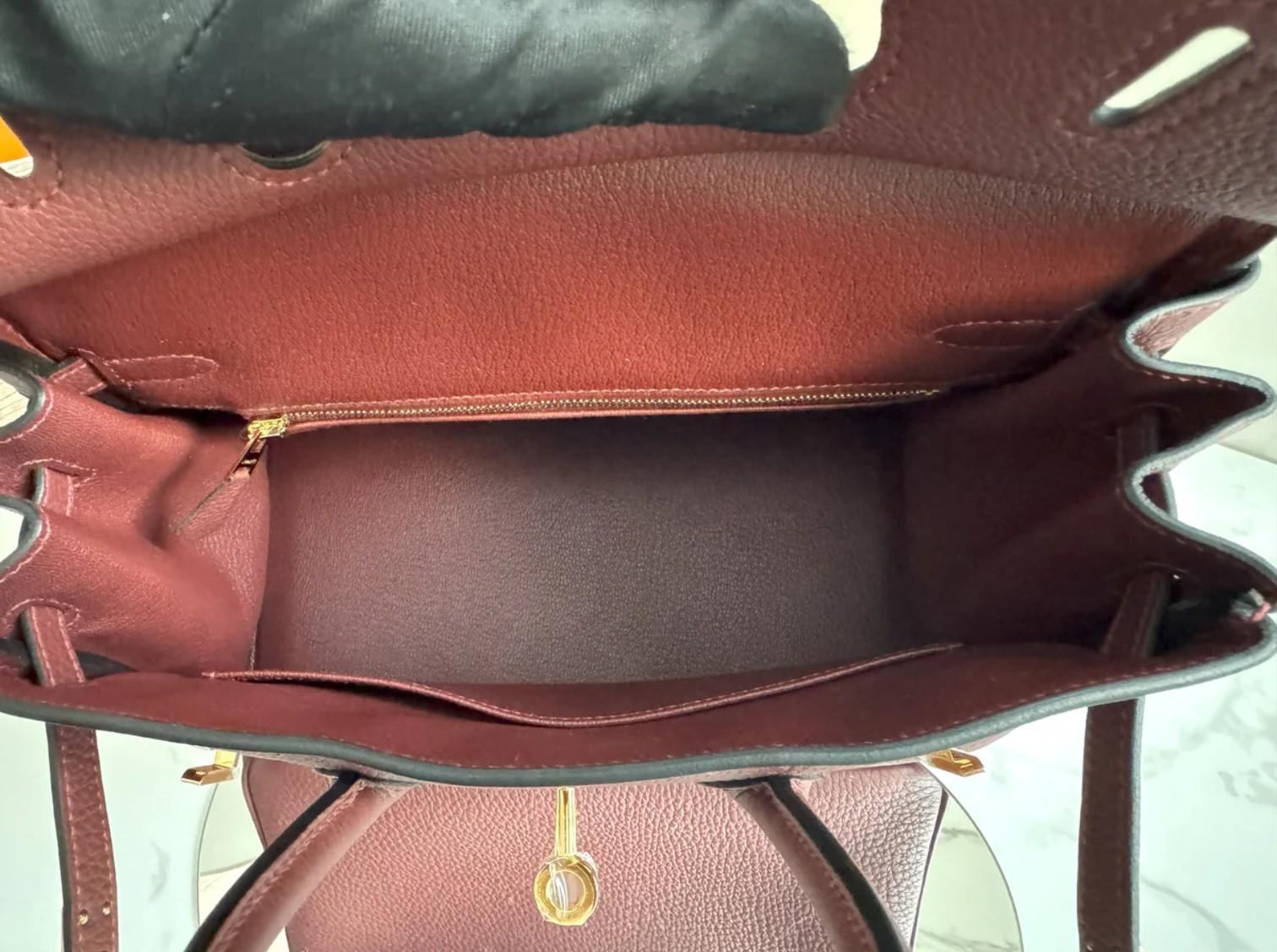 BNIB Hermes Birkin 25 Rouge H Togo Gold Hardware K For Sale 2