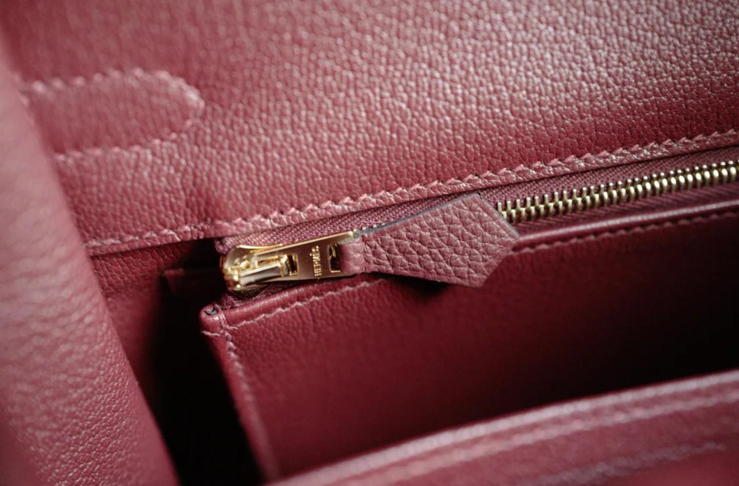 BNIB Hermes Birkin 25 Rouge H Togo Gold Hardware K For Sale 4