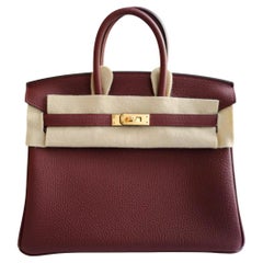 BNIB Hermes Birkin 25 Rouge H Togo Gold Hardware K