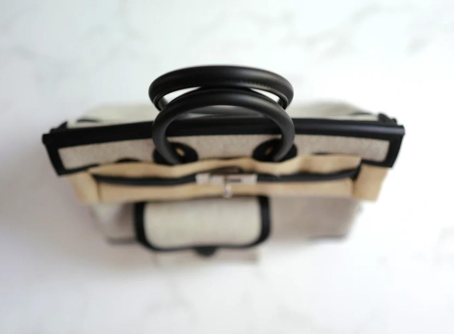 BNIB Hermès Birkin Cargo 25 Toile H/Veau Swift Ecru Noir/Noir PHW 2025 in vendita 2