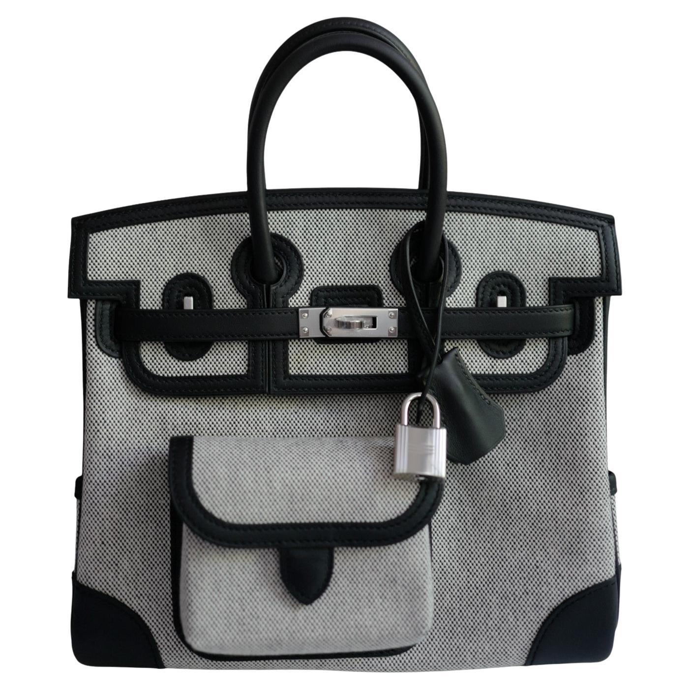 BNIB Hermès Birkin Cargo 25 Toile H/Veau Swift Ecru Noir/Noir PHW 2025