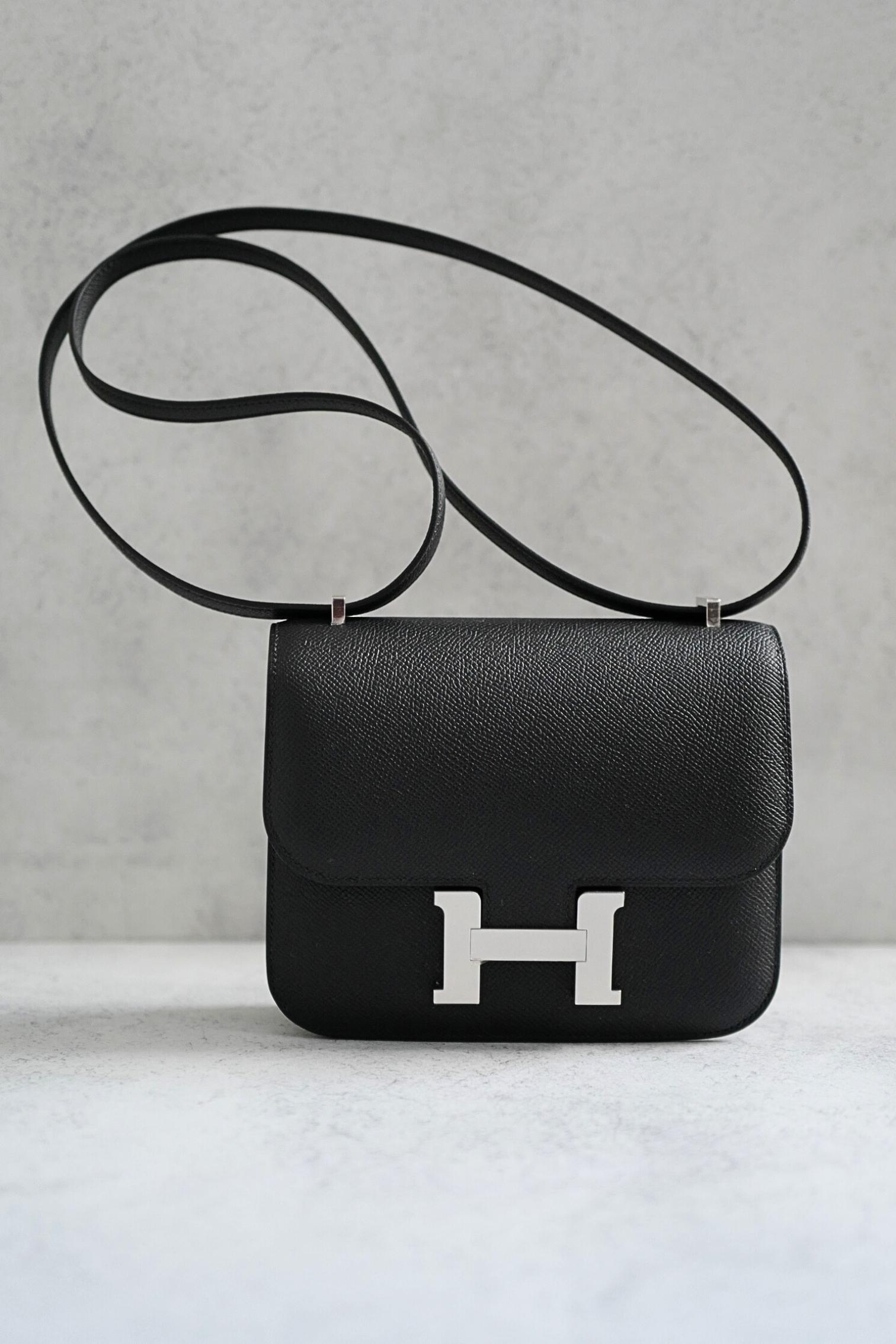 BNIB Hermès Constance III Mini 18 Miroir Black Epsom Leather with PHW For Sale 6