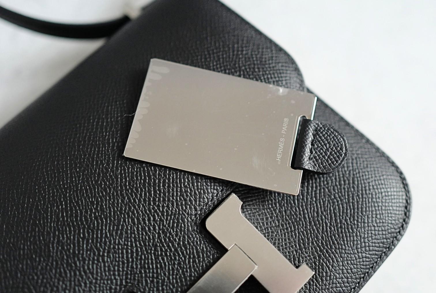 BNIB Hermès Constance III Mini 18 Miroir Black Epsom Leather with PHW For Sale 7