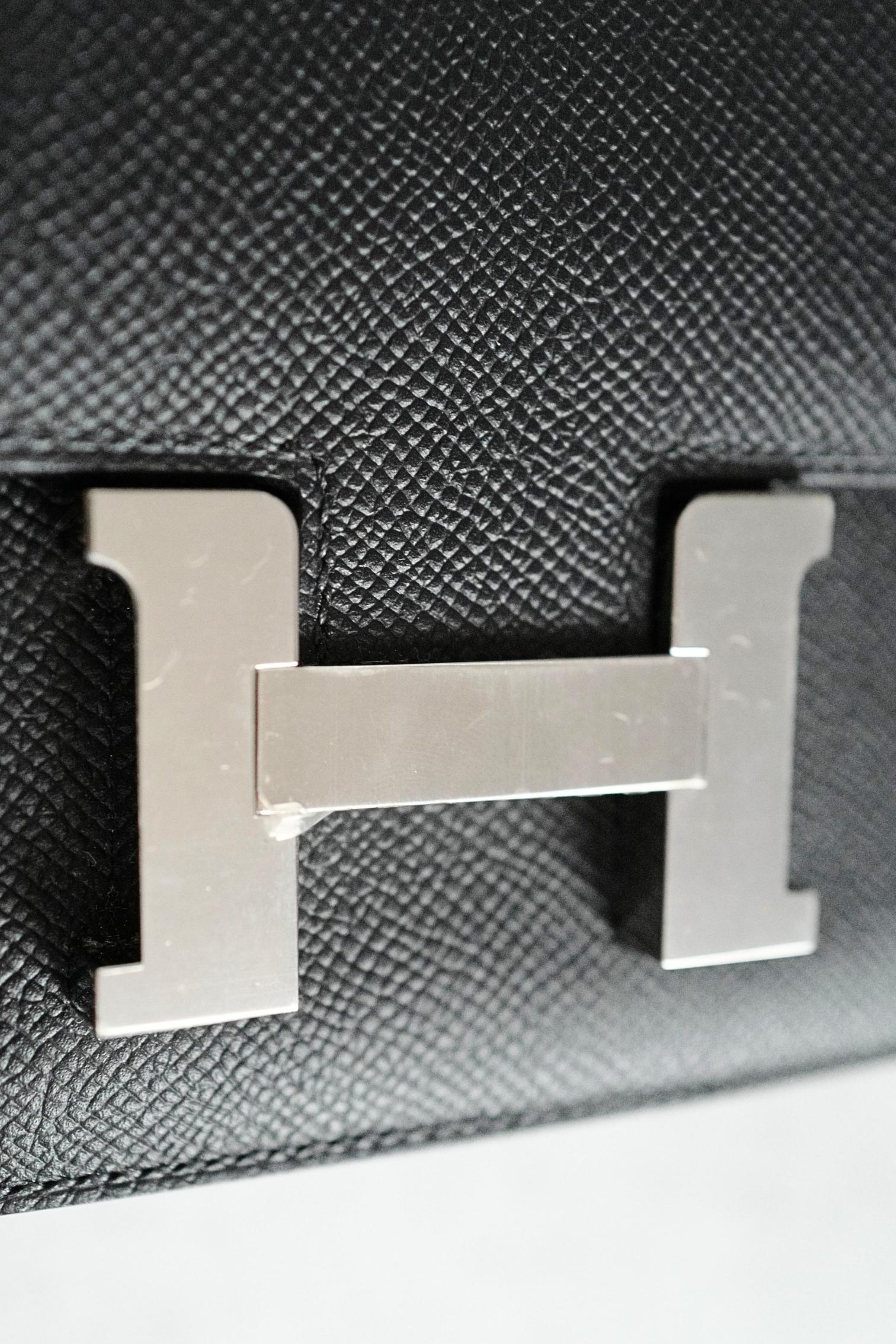 BNIB Hermès Constance III Mini 18 Miroir Black Epsom Leather with PHW For Sale 8