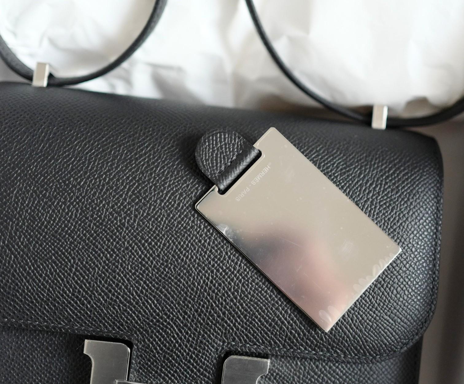 BNIB Hermès Constance III Mini 18 Miroir Black Epsom Leather with PHW For Sale 16
