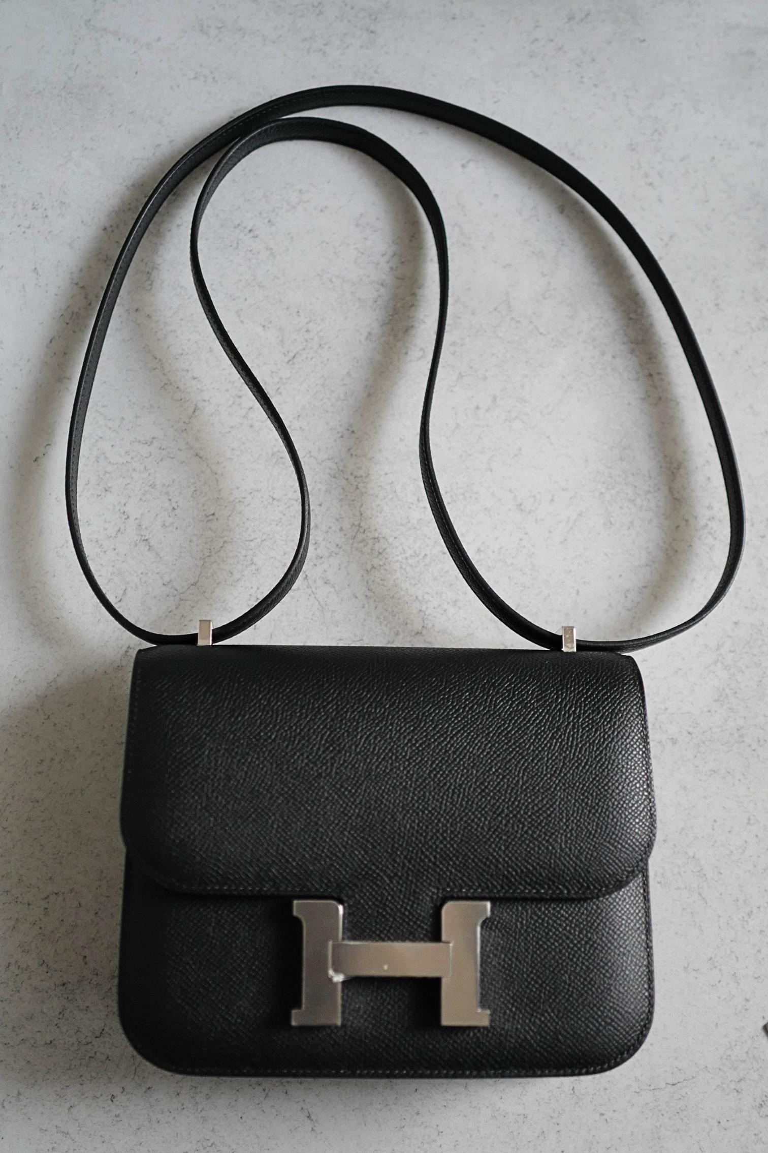 BNIB Hermès Constance III Mini 18 Miroir Black Epsom Leather with PHW For Sale 3