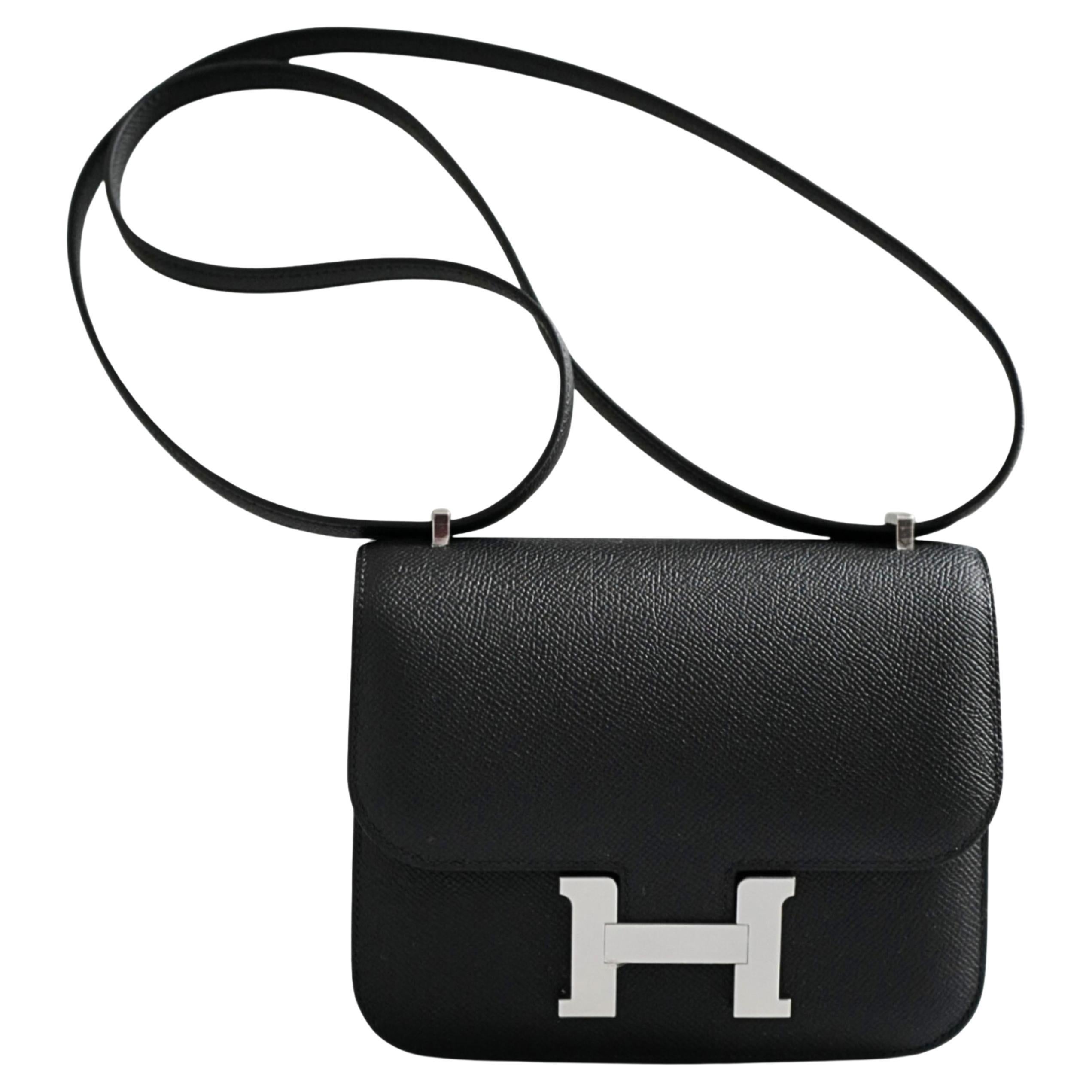 BNIB Hermès Constance III Mini 18 Miroir Black Epsom Leather with PHW For Sale