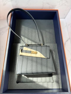 BNIB Hermès Kelly Désordre Cuir d'Epsom noir avec quincaillerie dorée