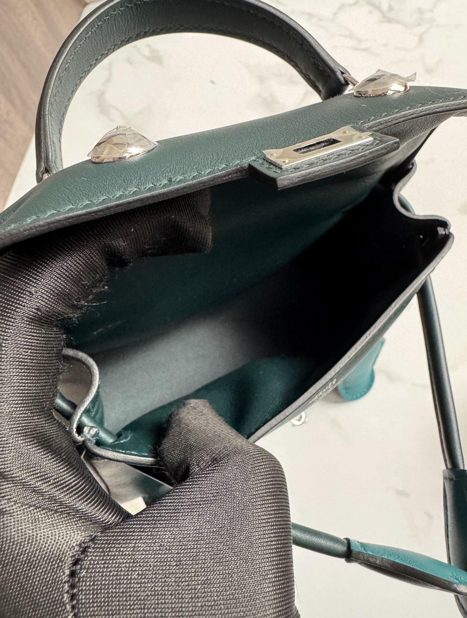 BNIB Hermes Kelly Dole Swift Calfskin Vert Cypres Vert Bosphore PHW 2025 im Angebot 6