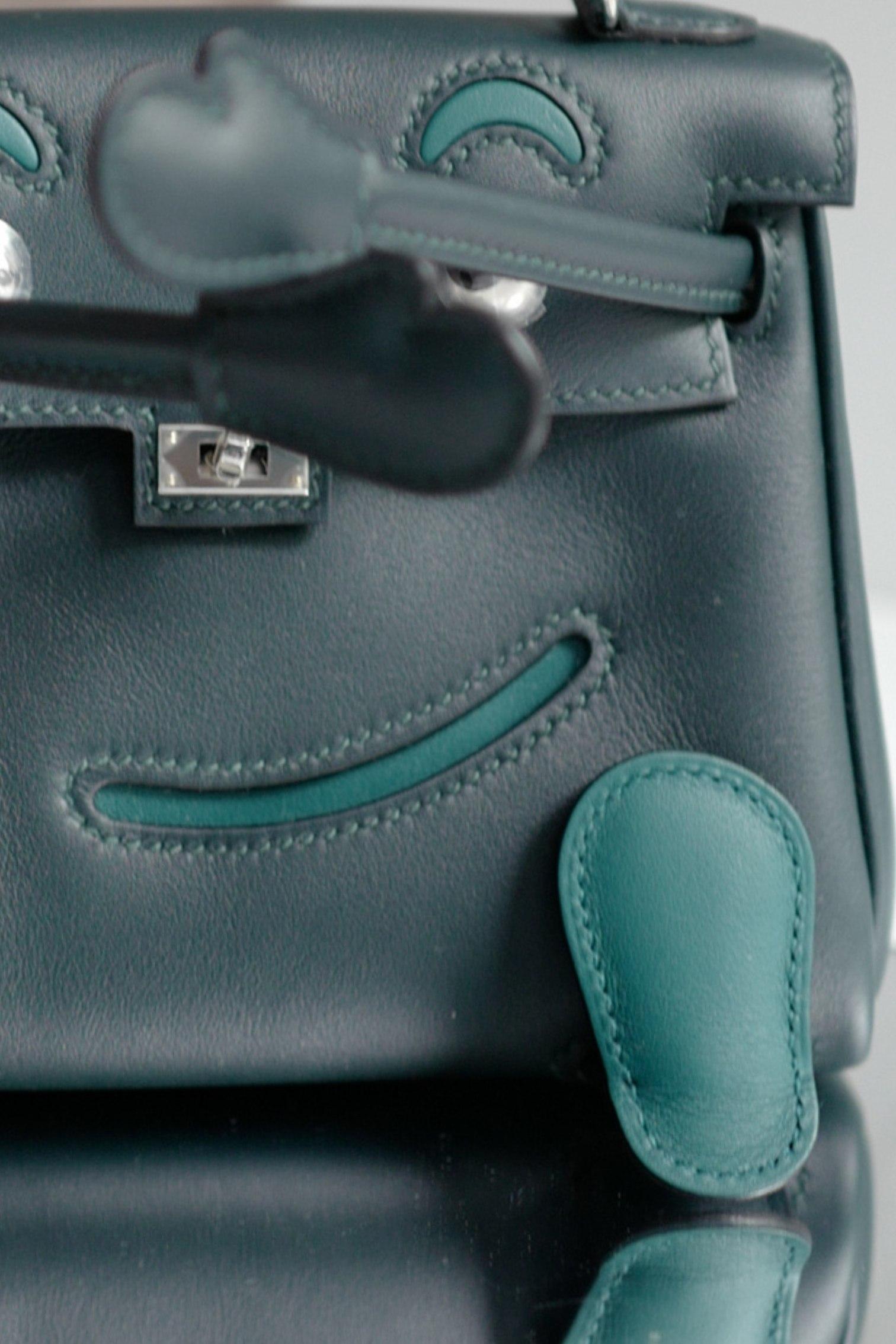 BNIB Hermes Kelly Dole Swift Calfskin Vert Cypres Vert Bosphore PHW 2025 im Angebot 8
