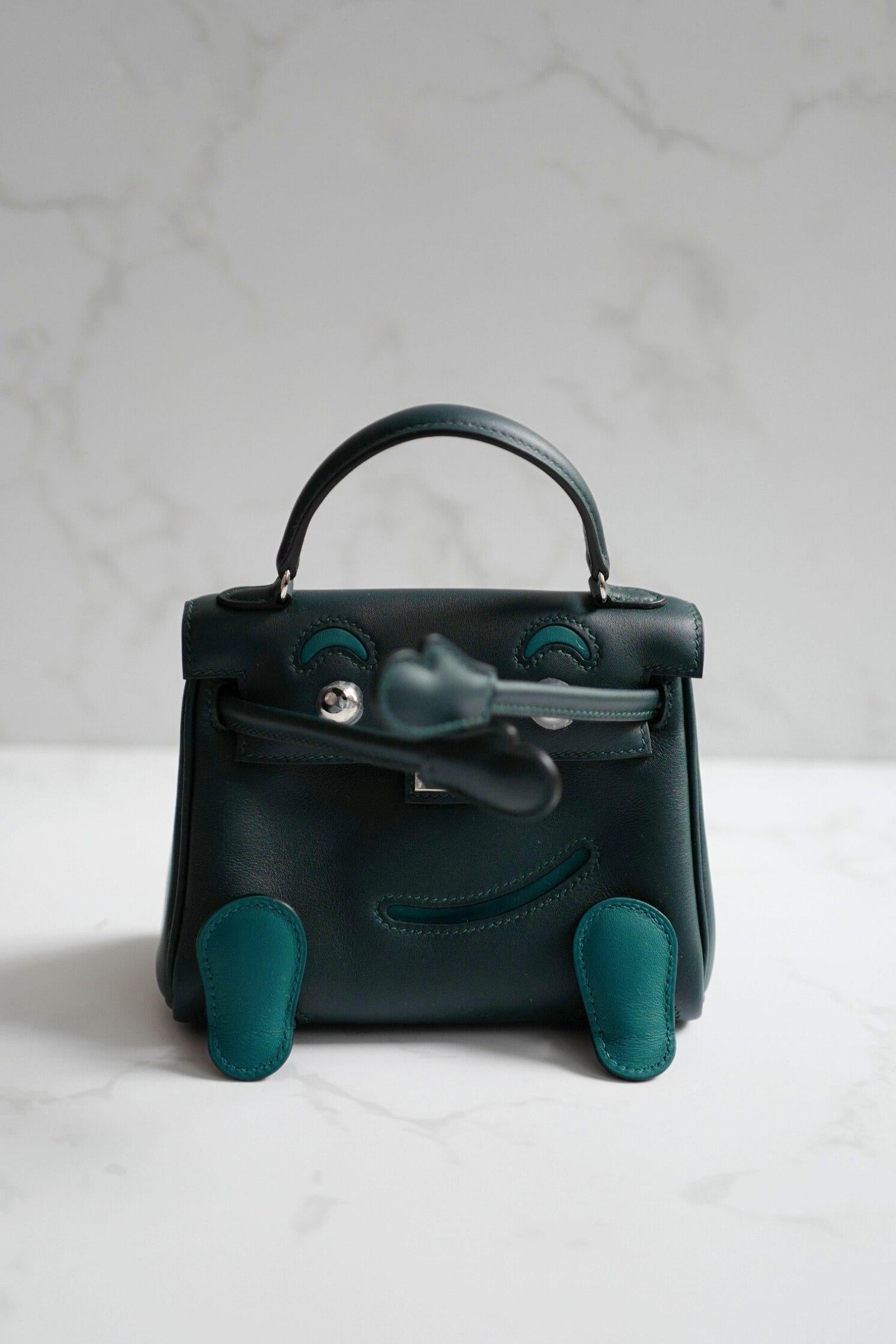 BNIB Hermes Kelly Dole Swift Calfskin Vert Cypres Vert Bosphore PHW 2025 im Angebot 12