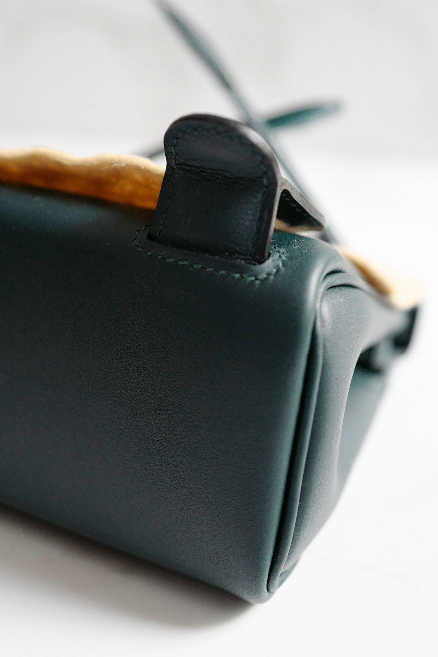 BNIB Hermes Kelly Dole Swift Calfskin Vert Cypres Vert Bosphore PHW 2025 im Angebot 2