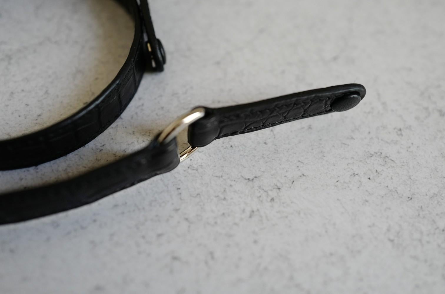 BNIB Hermès Kelly Elan Folie Noir Matte Porosus Crocodile Ostrich Feather PHW For Sale 7