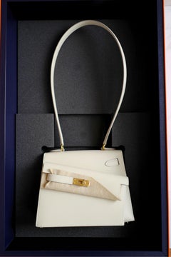 BNIB Hermes Kelly En Desordre Craie Epsom Gold HW Limited Edition