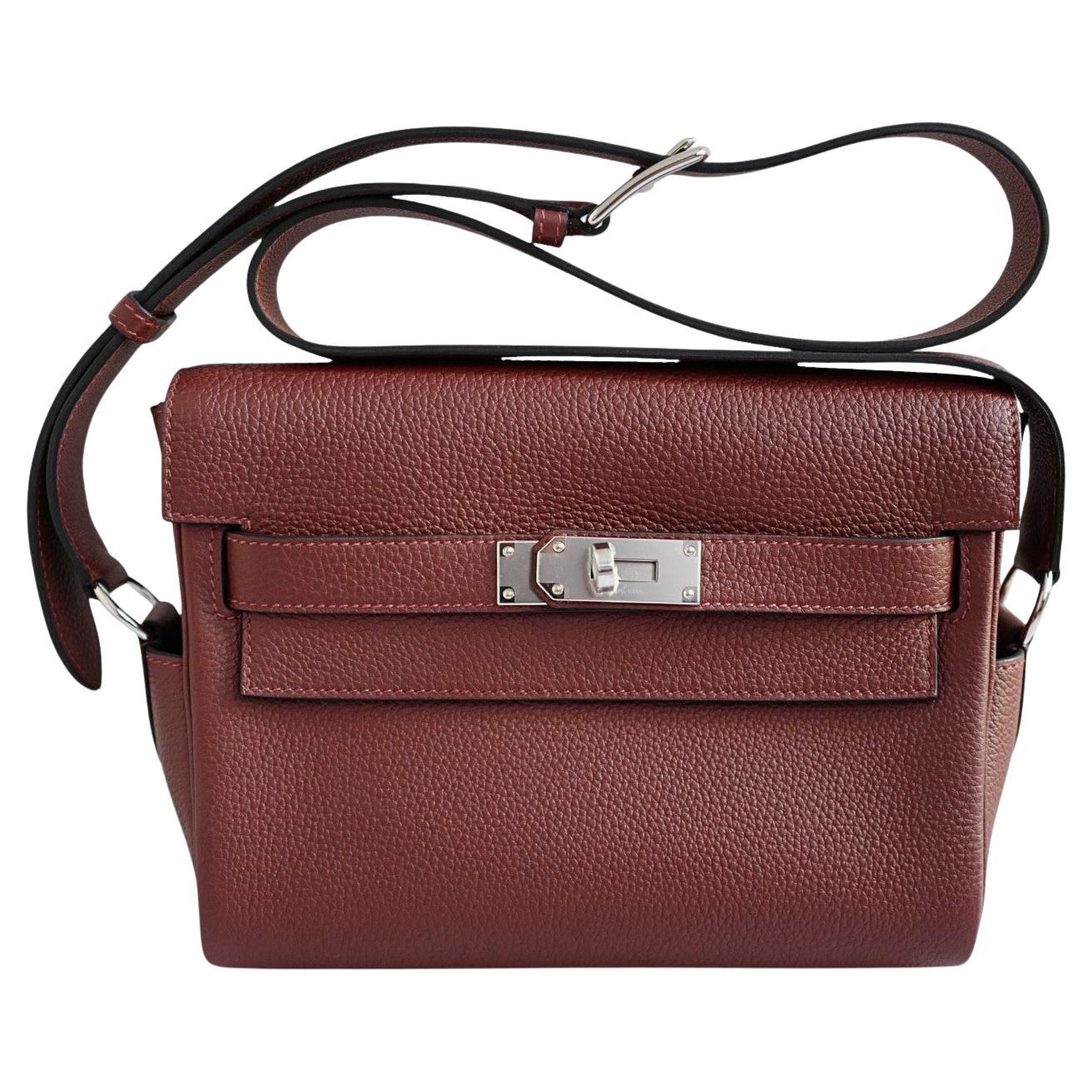 BNIB Hermès Kelly Messenger PM Rouge H Togo Leather Bag with Palladium Hardware