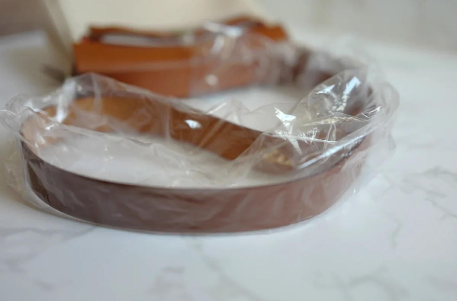 BNIB Hermes Mini Herbag Fauve/Ecru with Palladium Hardware For Sale 8