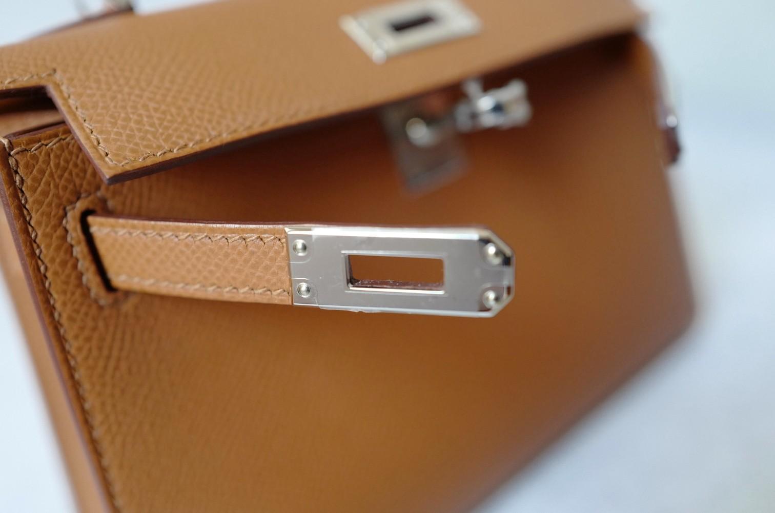 BNIB Hermès Mini Kelly 20 HSS Gold Epsom Leder Palladium Hardware 2025 im Angebot 5